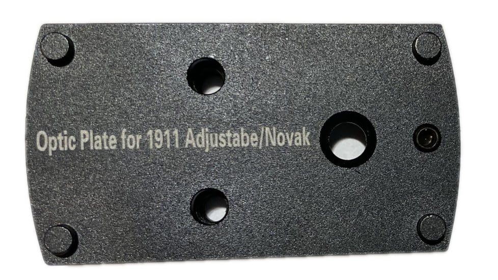 ADE Advanced Optics Optic Mount, 1911 Handgun, Novak/Adjustable Rear Sight, Vortex Venom/Viper/Burris Fastfire/Sightmark Minishot, Black, NovakPlate