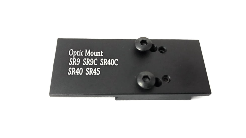 ADE Advanced Optics Optic Mount Plate, Ruger SR9, SR9c, SR40, SR40c, and SR45 Pistols, Black, Ruger SR9 Plate