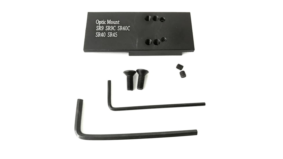ADE Advanced Optics Optic Mount Plate, Ruger SR9, SR9c, SR40, SR40c, and SR45 Pistols, Black, Ruger SR9 Plate