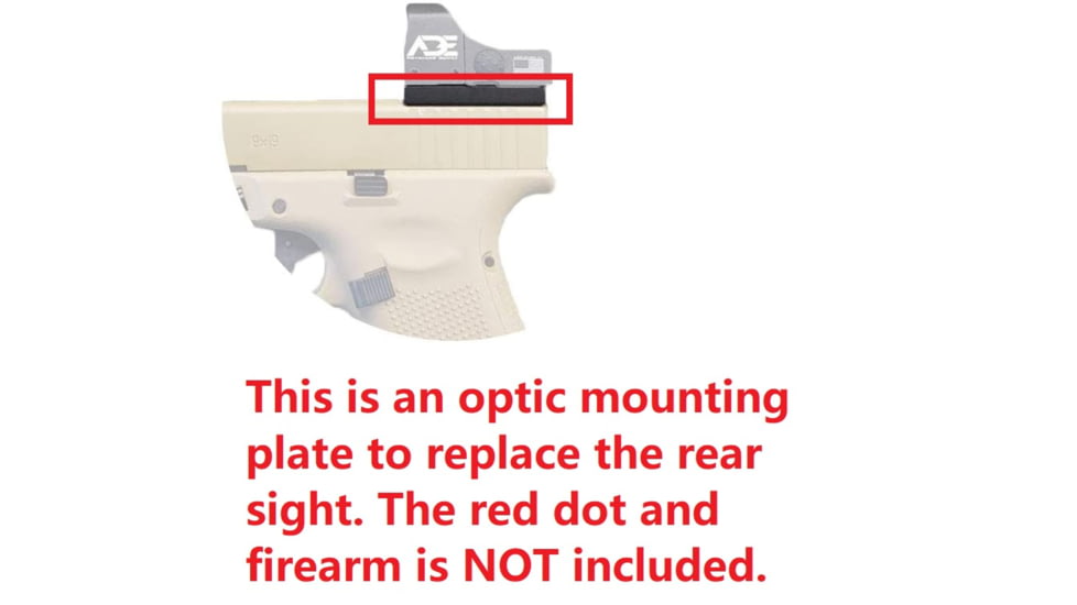 ADE Advanced Optics Optic Mounting Plate, Smith &amp; Wesson Shield Pistol/Trijicon RMR/SRO, Stingray/Holosun HS407C, Black, TF1