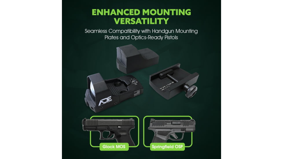 ADE Advanced Optics RD3-006 1x Reflex Green Dot Sight w/SAR9 Optic Mount Plate