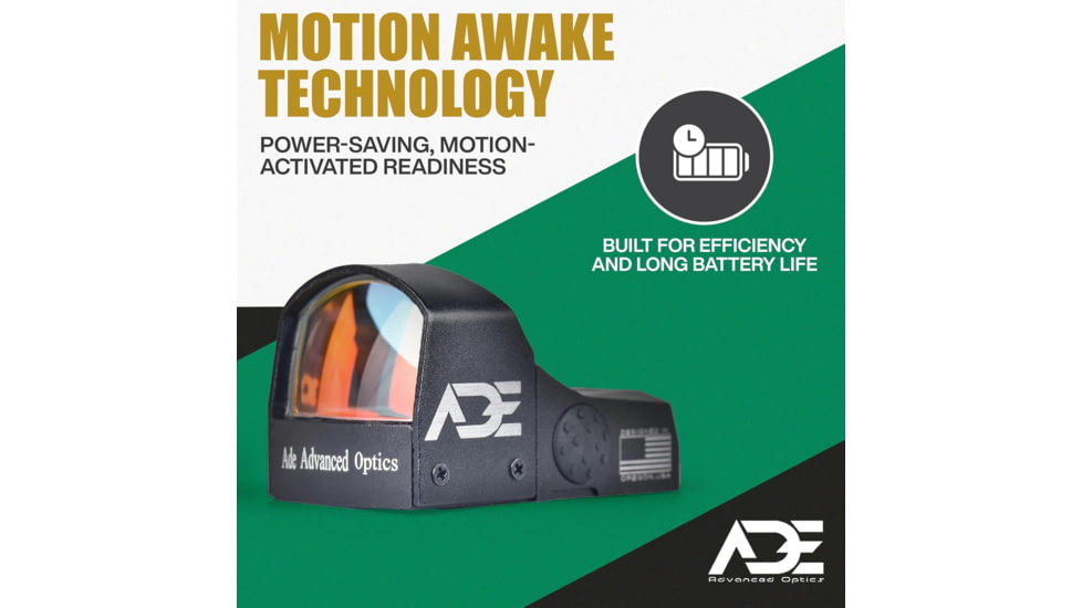 ADE Advanced Optics RD3-009 1x Reflex Red Dot Sight w/Mouting Plate 1911 Colt G/Standard Rear Sight&amp;Picatinny Rail