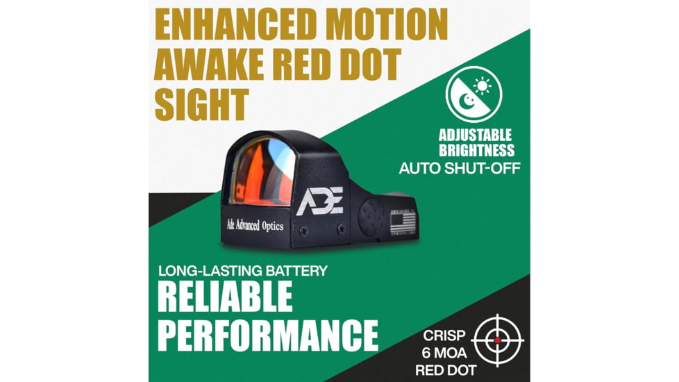 ADE Advanced Optics RD3-009 1x Reflex Red Dot Sight w/Mount Plate for S&amp;W MP M&amp;P/ Standard Picatinny Mount