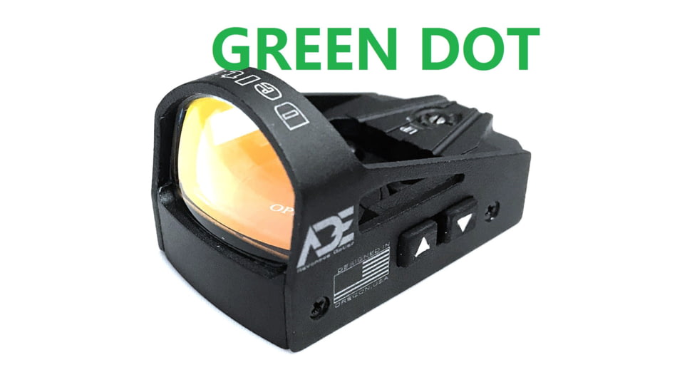 ADE Advanced Optics RD3-012 Mini Reflex Green Dot Micro Sight, 6 MOA Reticle, Black, RD3-012G