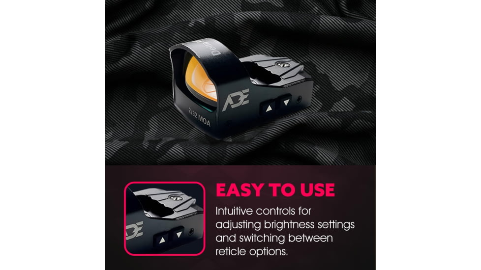 ADE Advanced Optics Delta Pro RD3-012 Motion Awake 1x Reflex Red Dot Sight w/Ruger Security 9 Optic Mounting Plate
