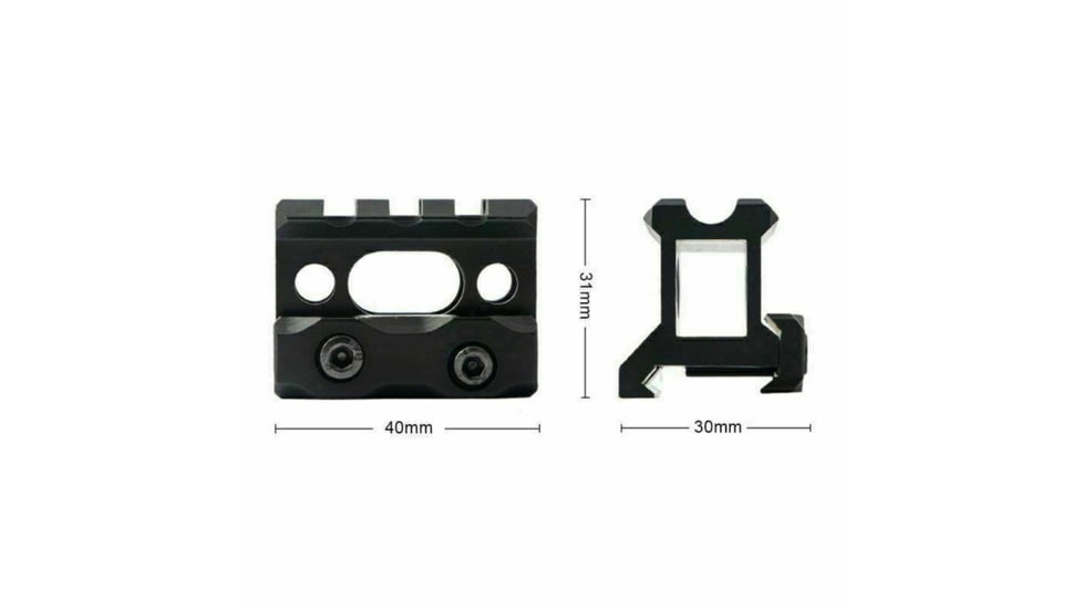 ADE Advanced Optics Riser HIGH Red Dot Sight Mount, Trijicon RMR/SRO, Swampox Kingslayer/Liberty/Justice, Black, PicatinnyCowi tnessMount