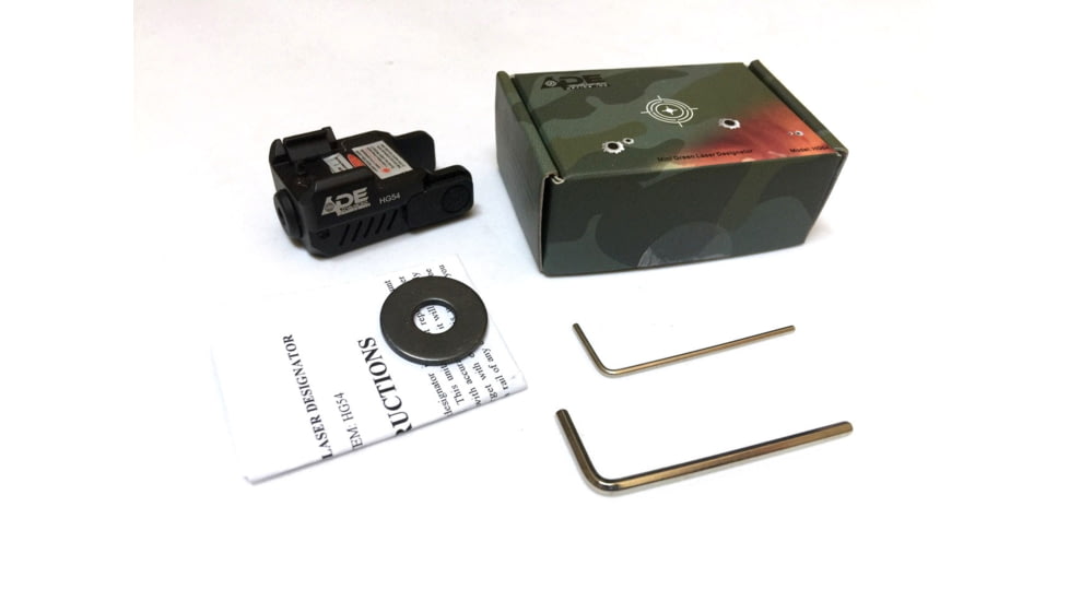 ADE Advanced Optics Universal Laser Sight, Red, All full Size/Sub-Compact Handguns, Black, HR54