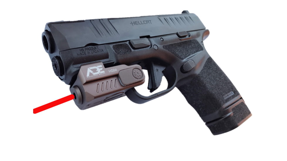 ADE Advanced Optics HG54R Rechargeable Universal Laser Sight, Red Laser, Springfield Hellcat OSP/PRO, FDE, HR54 Recharge FDE