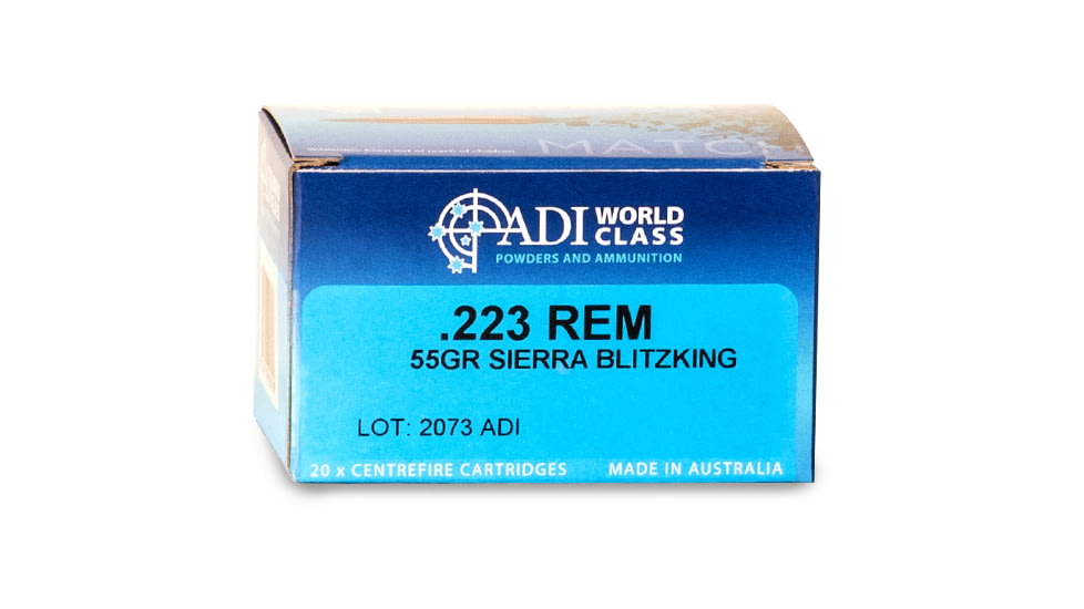 ADI World Class BlitzKing .223 Remington 55 Grain Centerfire Rifle Ammo, 20 Rounds, 9332153003166