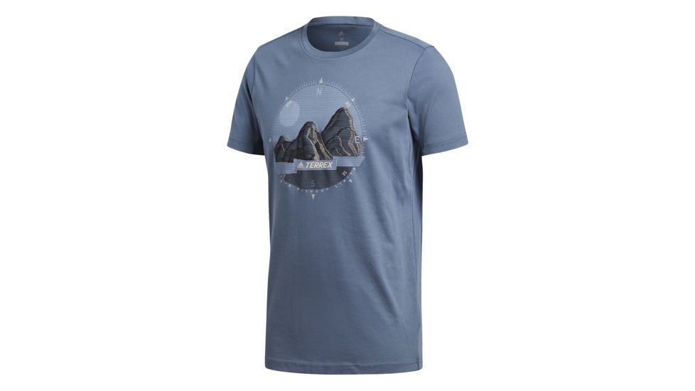 Adidas Terrex Compass Men's Tee, Raw Steel, Extra Large, CV6174-XL