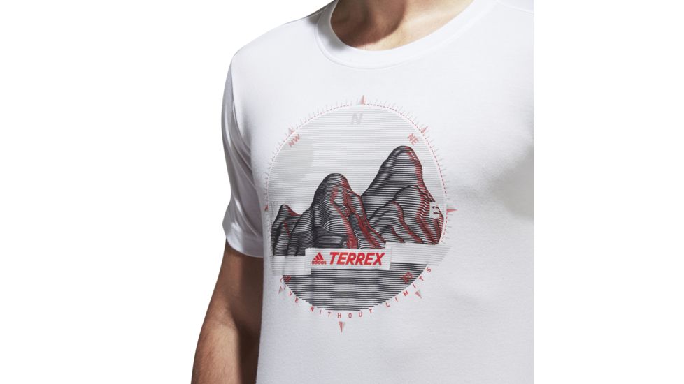Adidas Terrex Compass Men's Tee, White, 2XL, CV6173-2XL