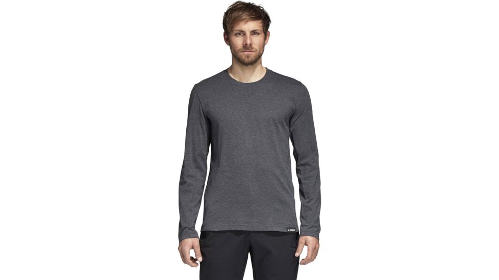 Adidas Terrex Graphic Long Sleeve - Mens, Dark Grey Heather, Small, CY1777-S