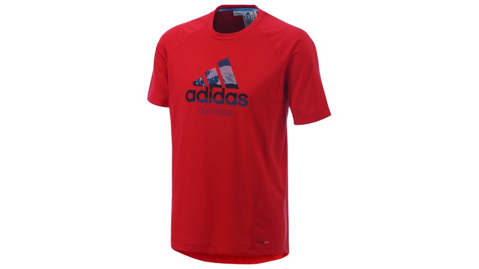 Adidas Terrex Hiking Dri-Release Logo Tee - Men's-Vivid Red-Small