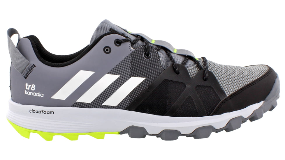 Adidas Terrex Kanadia 8 Trail Running Shoe - Men's-Grey/Yellow/Black-Medium-8