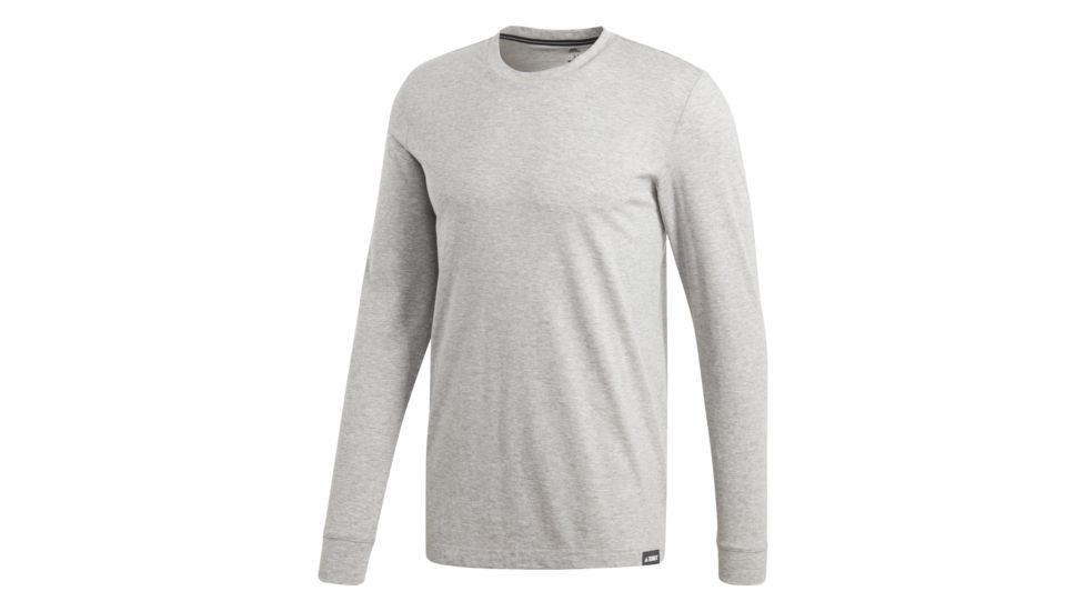 Adidas Terrex Long Sleeve Men's Graphic Tee, Medium Grey Heather, 2XL, CD3243-2XL