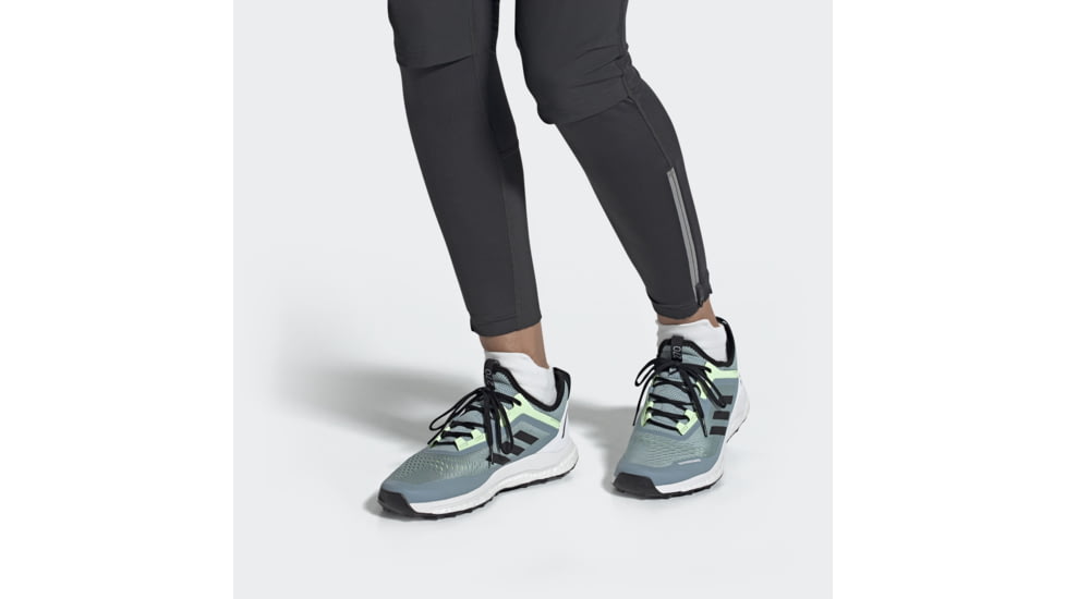 Adidas Terrex Agravic Flow - Womens, Ash Grey/Black/Glow Green, 8.5, G26099-8.5