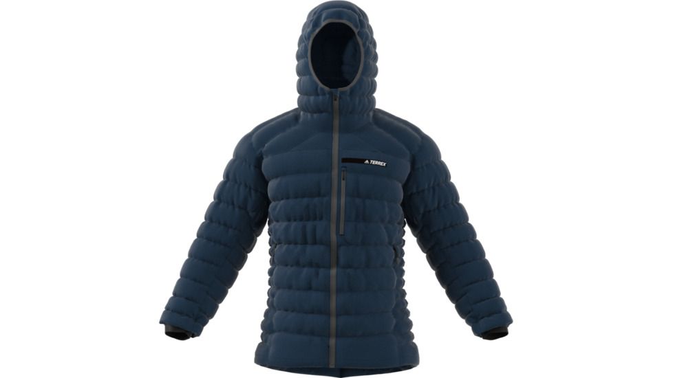 Adidas Terrex Climaheat Agravic Down Hooded Jacket - Men's-Blue Night-Small