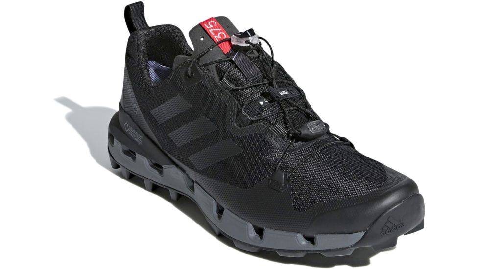 Adidas Terrex Men's Terrex Fast GTX-Surround Hiking Shoes, Black/Grey Five/Hi-Res Red, 12 US, AQ0365-12