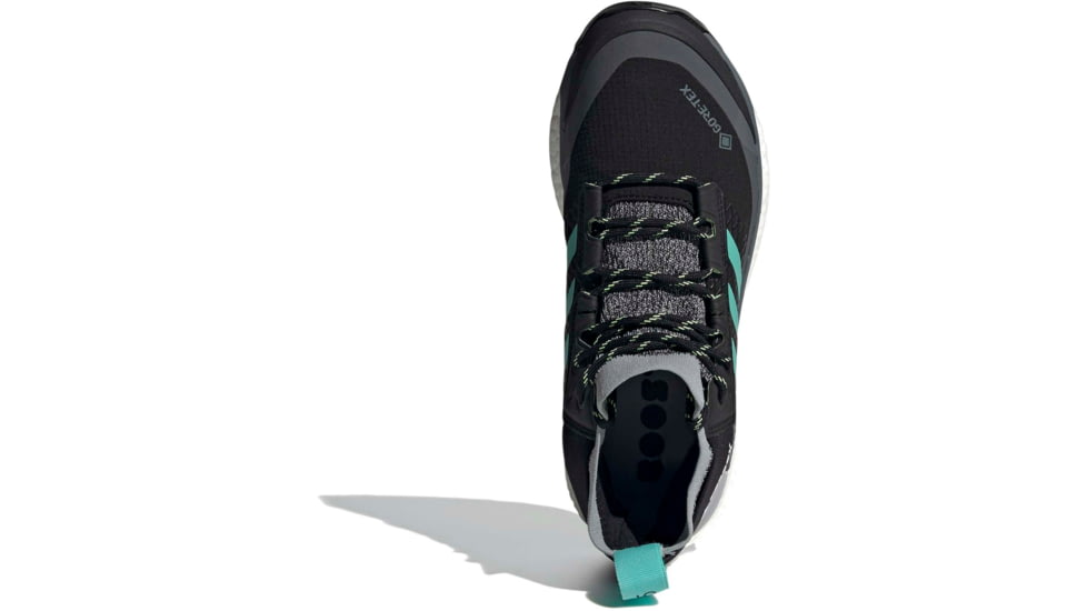 Adidas Terrex Free Hiker GTX Shoes - Womens, Core Black/Acid Mint/Hi-Res Yellow, 10, FX4667-001-10