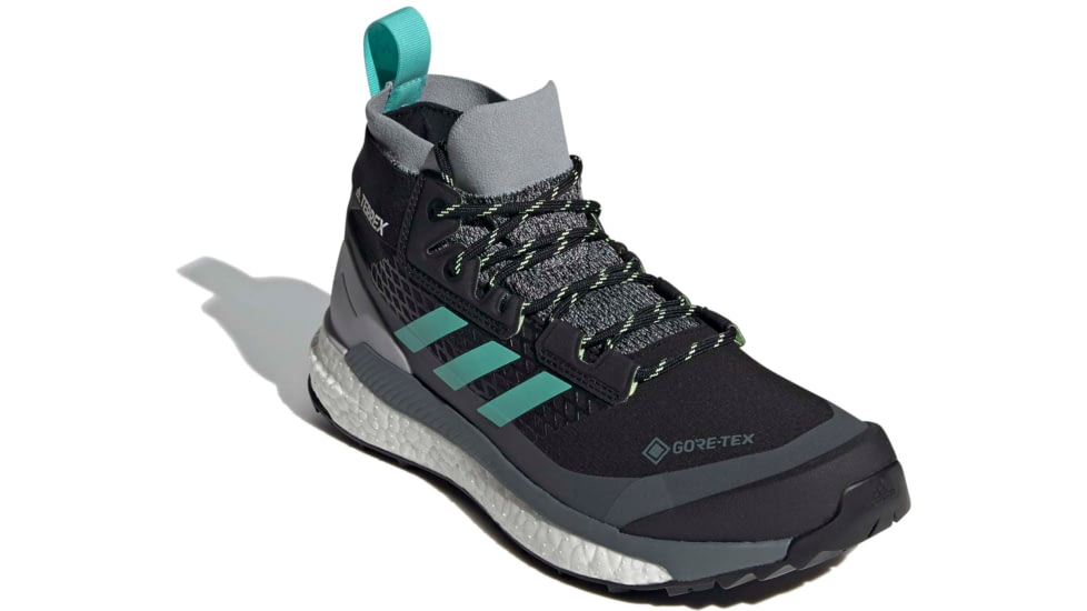 Adidas Terrex Free Hiker GTX Shoes - Womens, Core Black/Acid Mint/Hi-Res Yellow, 10, FX4667-001-10