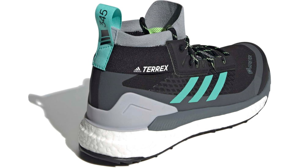 Adidas Terrex Free Hiker GTX Shoes - Womens, Core Black/Acid Mint/Hi-Res Yellow, 10, FX4667-001-10