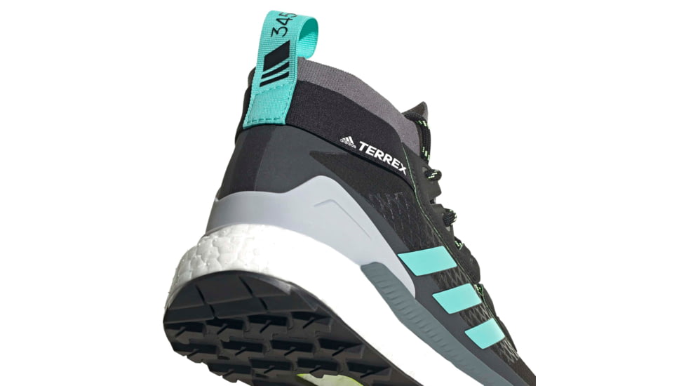 Adidas Terrex Free Hiker GTX Shoes - Womens, Core Black/Acid Mint/Hi-Res Yellow, 10, FX4667-001-10