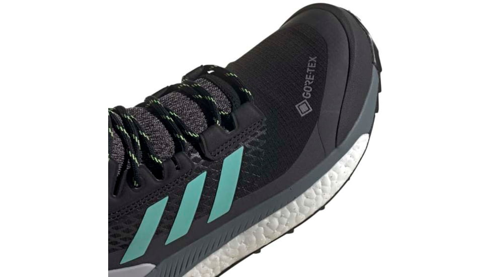 Adidas Terrex Free Hiker GTX Shoes - Womens, Core Black/Acid Mint/Hi-Res Yellow, 10, FX4667-001-10