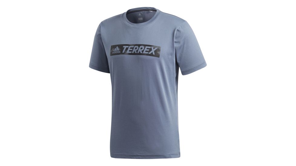 Adidas Terrex Logo Bar Men's Tee Shirt, Raw Steel, 2XL, CD3266-2XL