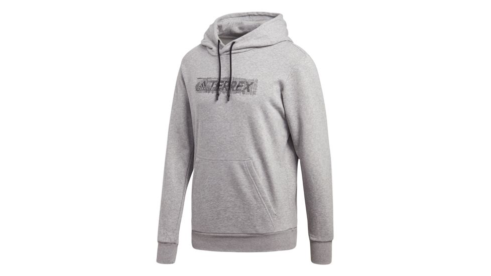 Adidas Terrex Logo Men's - Hoodie, Medium Grey Heather, 2XL, CV6168-2XL