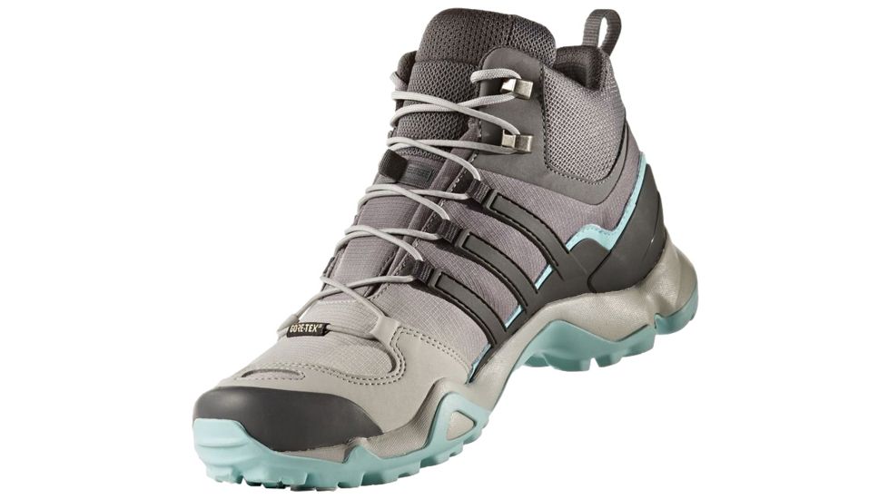 Adidas Terrex Swift R Mid GTX Hiking Boot - Womens, Grey Two/Utility Black/Clear Aqua, 6 BZ0593-6