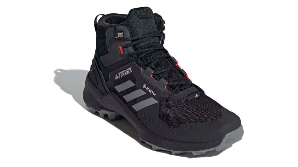Adidas Terrex Swift R3 Mid GTX Hiking Shoes - Men's, Core Black/Grey Three/Solar Red, 10.5, FW2762-10.5