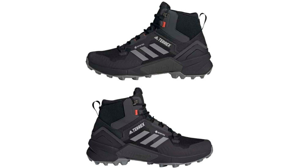 Adidas Terrex Swift R3 Mid GTX Hiking Shoes - Men's, Core Black/Grey Three/Solar Red, 10.5, FW2762-10.5