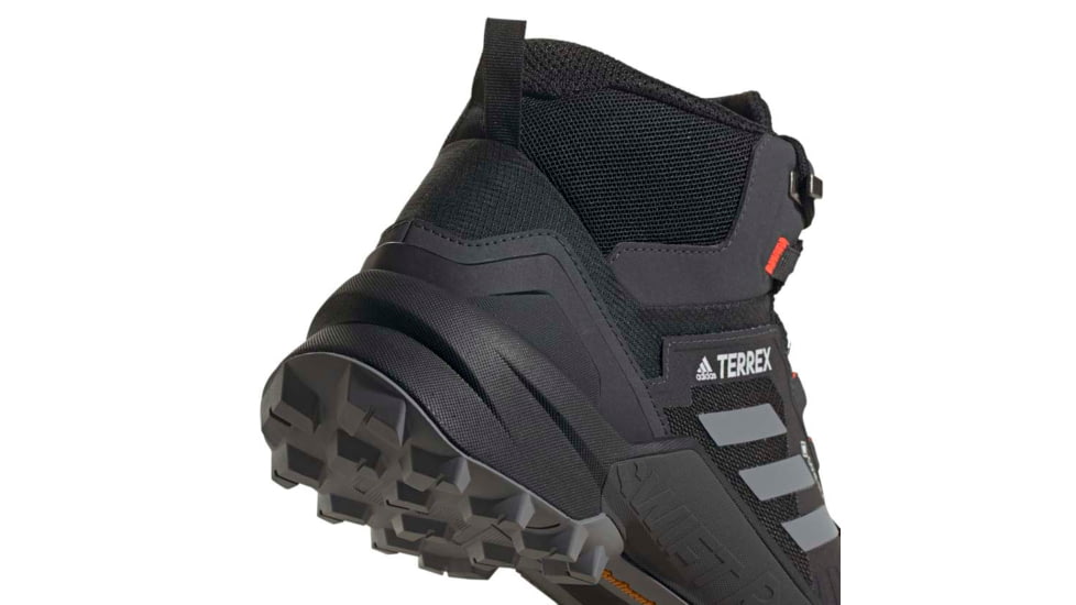 Adidas Terrex Swift R3 Mid GTX Hiking Shoes - Men's, Core Black/Grey Three/Solar Red, 10.5, FW2762-10.5