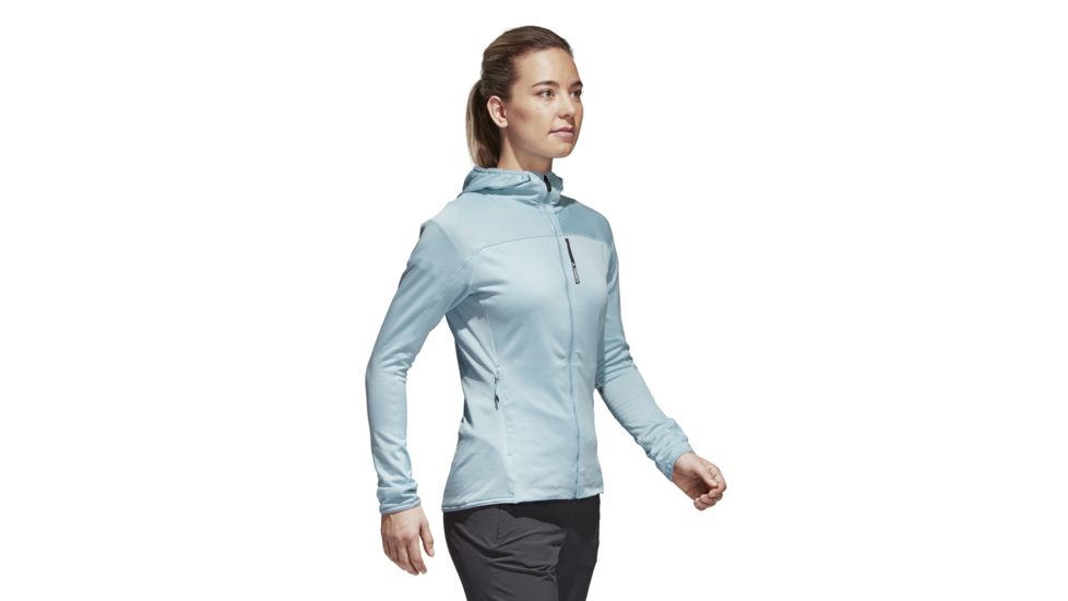 Adidas Terrex Tracerocker Women's Hooded Fleece Jacket, Ash Grey, Large, CF9864-L