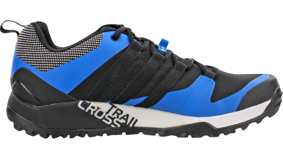 Adidas Terrex Trail Cross SL Trail Running Shoe - Men's-Black/White/Shock Blue-Medium-14