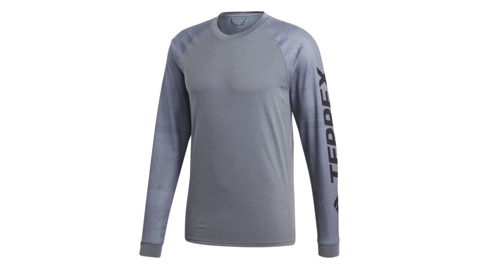 Adidas Terrex Trailcross Men's Long Sleeve Top, Raw Steel/ Raw Steel, 2XL, CG2504-2XL