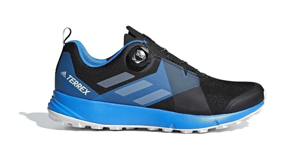 Adidas Terrex Two Boa Trail Running Shoe - Men's, Black/Gray One/Bright Blue, 10, AC7903-10
