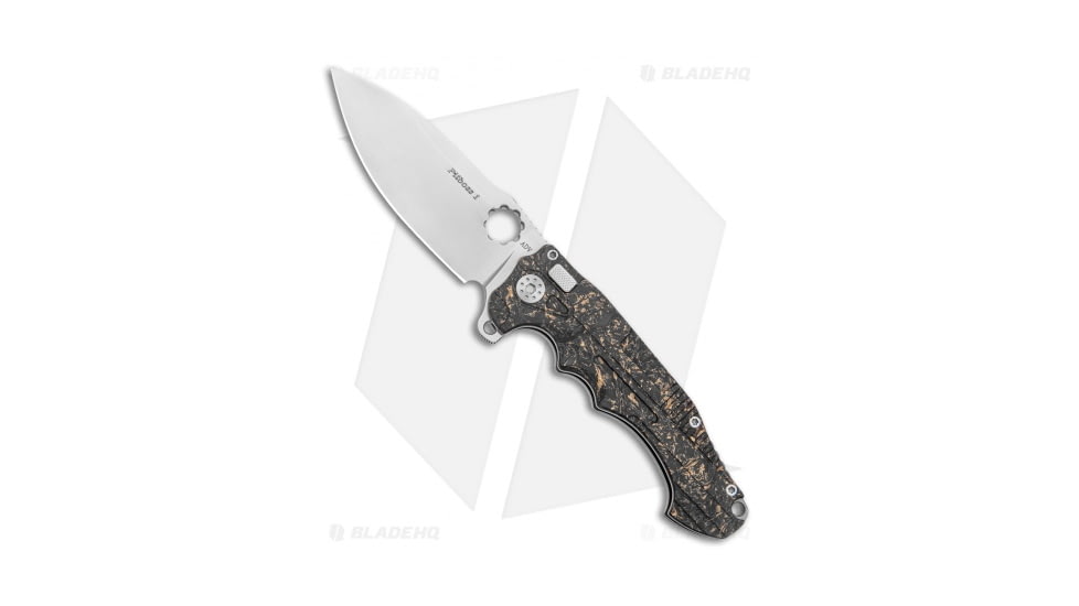 ADV Tactical Mini Pitboss Folding Knife, 3.625in, Bohler M390 Stainless Steel, Drop Point Blade, Carbon Fiber, Black Handle, Black/Gray, 8.125 inch, BHQ-135448