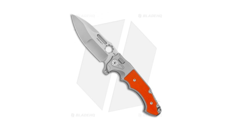 ADV Tactical Mini Pitboss Folding Knife, 3.625in, D2, Drop Point Blade, G-10, Orange Handle, Orange/Gray, 8.15 inch, BHQ-135463