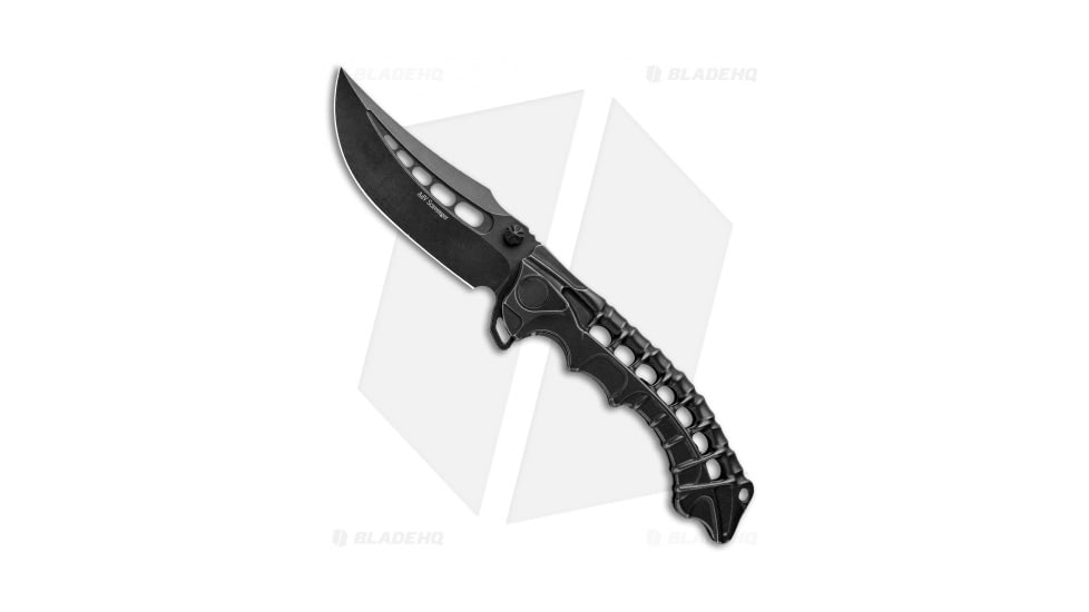 ADV Tactical Scavenger Folding Knife, 4.25in, Bohler M390 Stainless Steel, Trailing Point Blade, Titanium, Black Handle, Black/Black, 9.75 inch, BHQ-94629