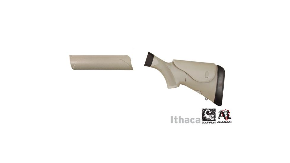 ATI Outdoors Ithaca 12 GA Akita Adjustable Stock &amp; Forend Desert Tan w/ Cheekrest &amp; Scorpion Recoil Pad A1201180