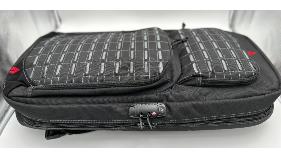 Advance Warrior Solutions Frame 28in AR Pistol/SBR Case w/ Backpack Strap, TSA Lock, 600D Poly PVC, Black/Gray, FR28RBP-BL/GR/TSA