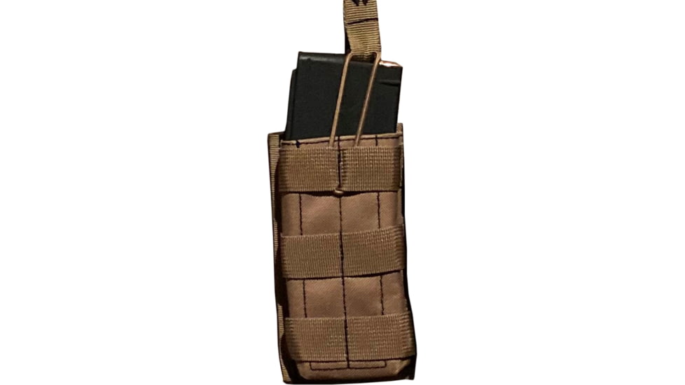 Advance Warrior Solutions Open Top Single Mag Pouch for AR15, AR10, AK47, Tan, AROTSMP-TN