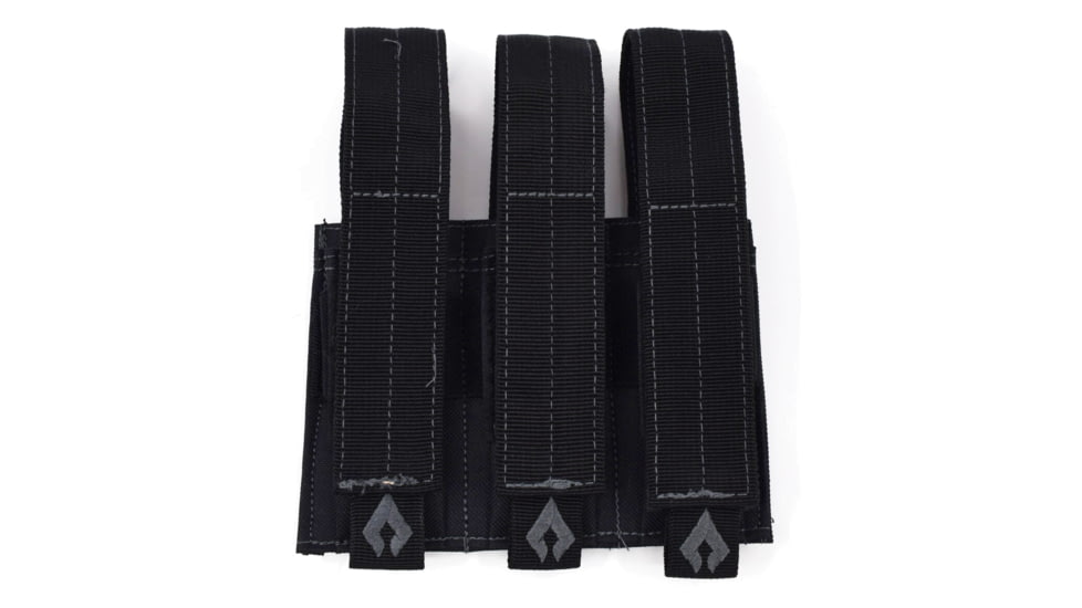 Advance Warrior Solutions Pistol Triple Mag Pouch, 600D Poly PVC, Black, PTMP-BL