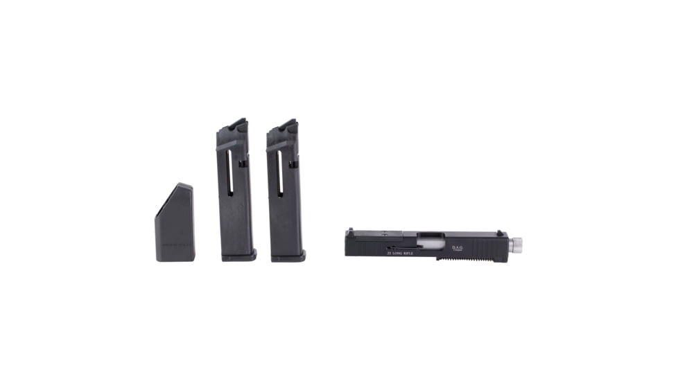Advantage Arms Conversion Kit, 22 LR, 4.02 Threaded Barrel, Fits PSA Dagger, Matte Finish, Black, Fixed Sights, 15 Rounds, 2 Magazines, Includes Range Bag, AACDAG-C-MOD