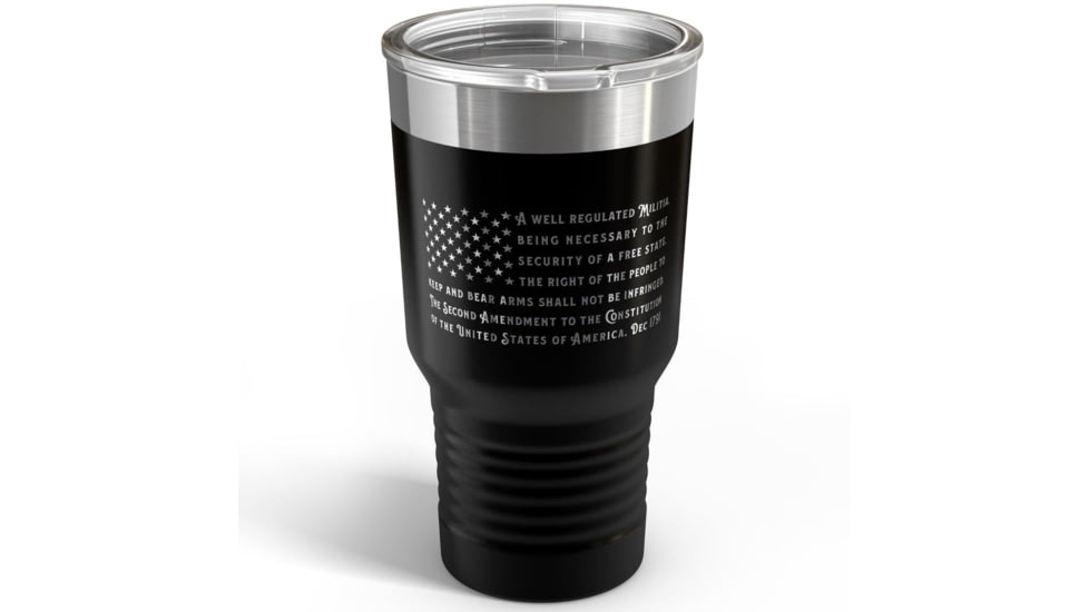 Old Southern Brass 2nd Amendment American Flag Double Wall 30oz Travel Tumbler Mug, Stainless Steel, Multi, 0.9 liters, OSB-TUMB-2AF