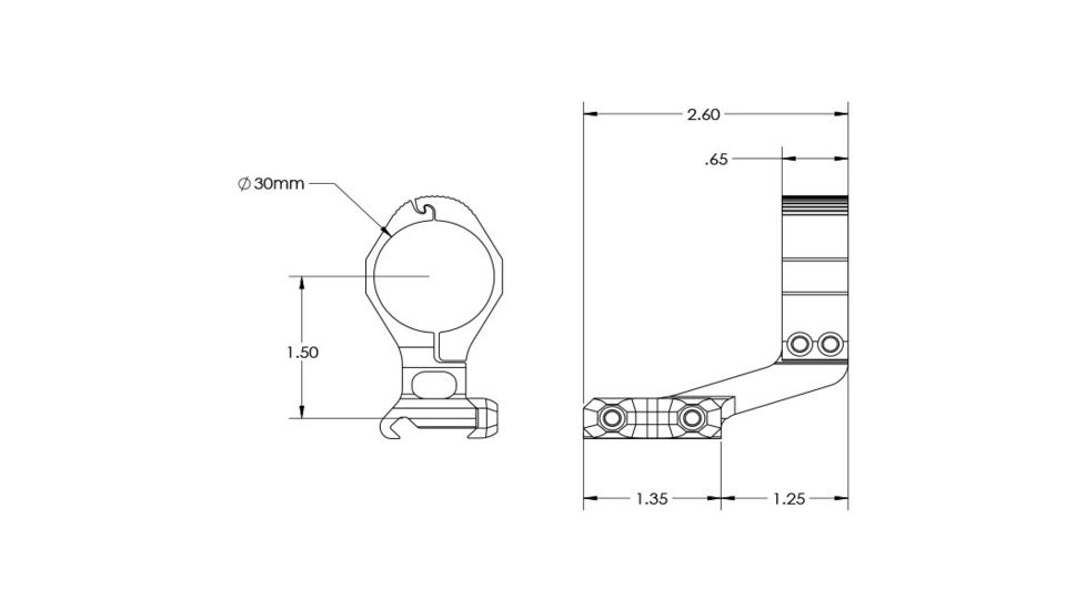 Aero Precision Cantilever 30mm Red Dot Scope Mount, BK, APRA210300