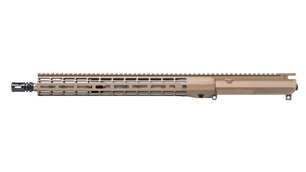 Aero Precision Complete Upper Receiver, M4E1-T, .223 Wylde, 16in, SPR - Fluted, Mid Length, 1 in 8, 1/2 x 28, 15in, A2 Flash Hider, Cerakote, FDE, APAR700715M50
