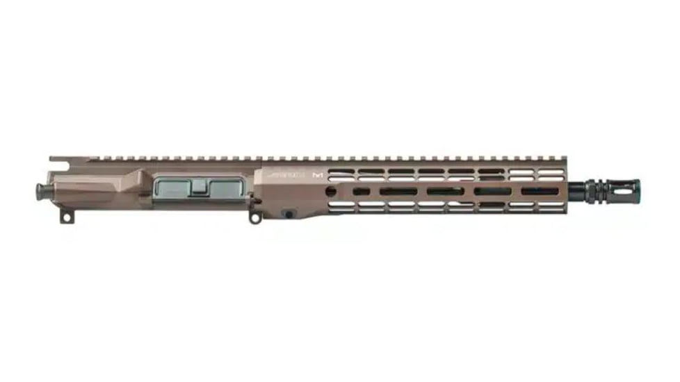 Aero Precision Complete Upper Receiver, M4E1-T, 5.56x45mm NATO, 11.5in, Government, Carbine Length, 1 in 7, 1/2 x 28, 10.3in, A2 Flash Hider, Anodized, Kodiak Brown, APAR700397M29