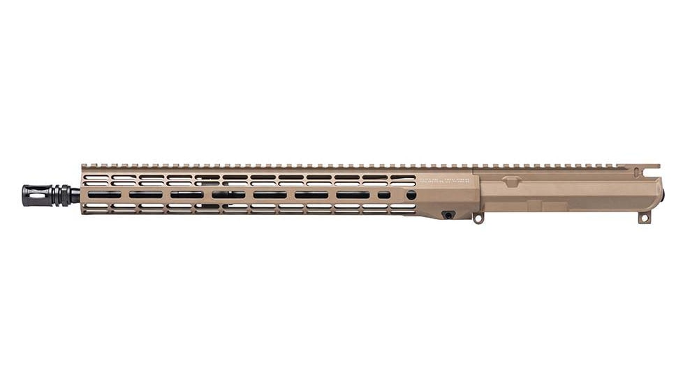 Aero Precision Complete Upper Receiver, M4E1-T, 5.56x45mm NATO, 16in, Pencil, Mid Length, 1 in 7, 1/2 x 28, 15in, A2 Flash Hider, Cerakote, FDE, APAR700715M39